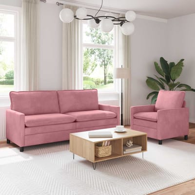vidaXL - Bankstel - 2 - st - Roze - Fluweel