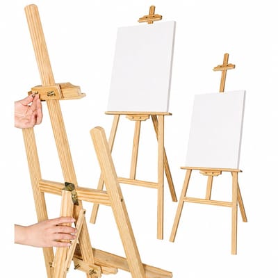 DIMICO - Schildersezel - Canvas Schildersdoek - Atelierezel - Schildersezels - Grenenhout - Opvouwbaar en Verstelbaar - 150CM