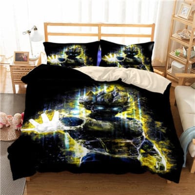 Seven Dragon Ball Goku Beddengoedset, Saiyan Son Goku Dekbedovertrek 3D Print Bedset Dekbedovertrek Slaapkamer Beddengoed 135x200cm 2pcs