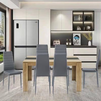 Eetkamerset met stoelen - Eettafel groepsset - Woonkamer keuken - Krasbestendig melamine oppervlak - 160 x 80 x 75 cm