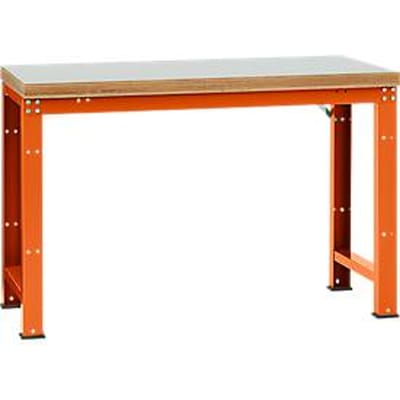 Manuflex werkbank Profi standaard, Tafelblad kunststof B 1500 x D 700, roodoranje