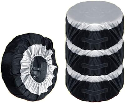 Reservewielhoezen Set - Bandenbeschermers - Banden Opslag - Waterdicht Oxford Materiaal - 13-18 Inch - Zwart Rood