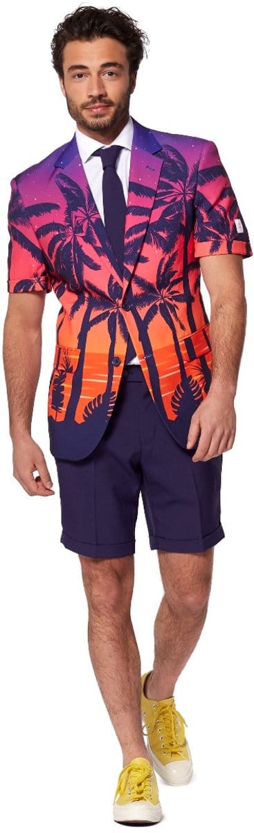 Opposuits Suave Sunset - Heren Zomer Pak - Carnavalskleding - Polyester - Feest - Maat 46