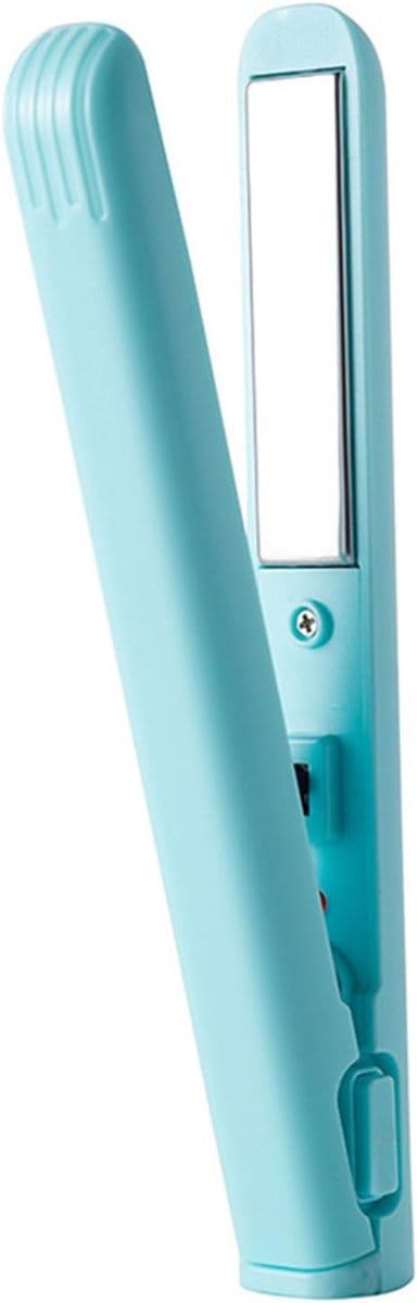 Mini 2-in-1 krultang/stijltang - Mini stijltang - Dubbele functie - Draagbare reiskrultang - Compacte stijltang - Nieuwe mini krultang - USB-interface, plug and play - Reiskrultang/stijltang geschikt voor alle haartypes - Reisformaat - Blauw