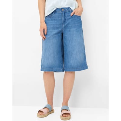 Brax Dames Bermuda  Style MAINE B USED LIGHT MEDIUM BLUE, denim blauw regular, maat 34