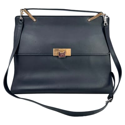 Balenciaga Medium Le Dix Cartable Top Handle Bag in zwart leer