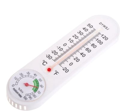 Buiten Temperatuurmeter - Weerstation Buiten - Tuin Kamer - Verticale Montage - 23x6cm - Wit