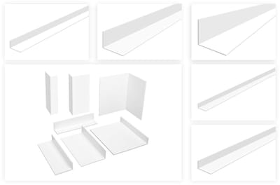 Hoekprofiel Ongelijk - L-profiel Kunststof - Afwerking Voegen - UV- en Weerbestendig - 50x30 mm 2.5mm - Wit Zijdemat