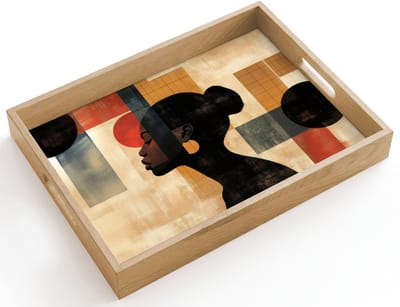 Dienblad hout 40x30 cm - Schootdienblad - Zijaanzicht - Vrouw - Vormen - Borrelplank rechthoek - Plateau dienbladen