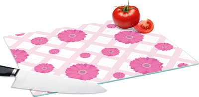 Glazen Snijplank - 39x28 - Bloemen - Patronen - Pastel - Snijplanken Glas