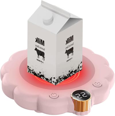 Elektrische Bekerwarmer - Verwarmende Onderzetter - Dranken Warm Houden - Intelligente Temperatuurregeling - 4-12 Uur Timing - Roze