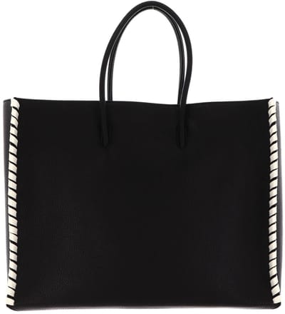 COCCINELLE Leren Shopper Myrtha Infilature Handbag Noir Zwart