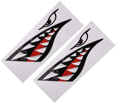 Dailygoods- Haaientanden Sticker - Waterdichte Decal - Grappige DIY Decoratie - Geschikt voor Kajak/Canoe/Visboot - Premium PVC - Eenvoudig aan te brengen - Bootstickers