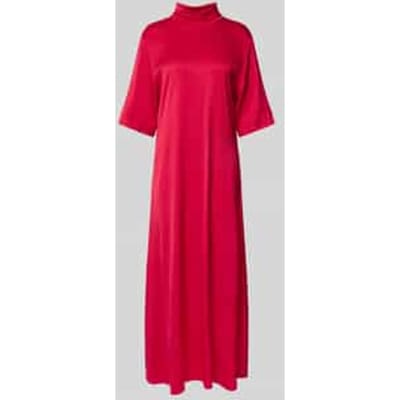 Maxi-jurk met opstaande kraag en 1/2-mouwen