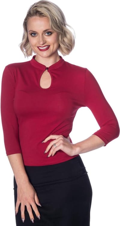 Dancing Days - PEEK A BOO MANDARIN Longsleeve top - 2XL - Rood