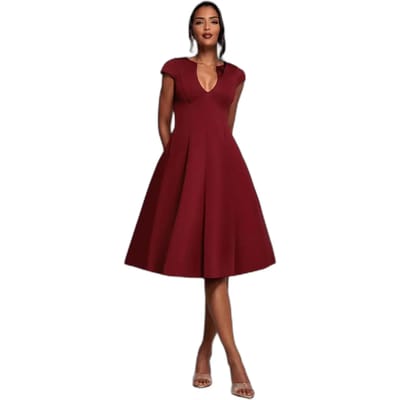 Damesjurk Goddiva Cap A-line Wine