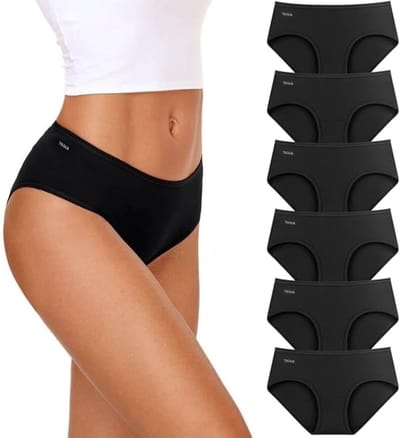 Comfortabele Dames Ondergoed Set van 6, Lage Taille Katoenen Slipjes, Ademend en Rekbaar