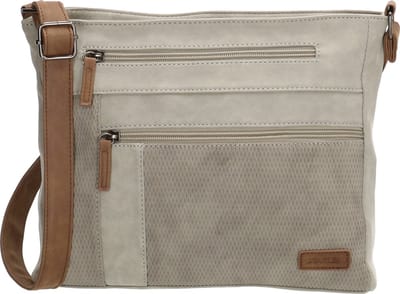 Beagles Brunete Crossbody Schoudertas met Handige Ritvakken - Lichtgrijs