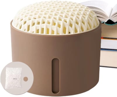 Vochtabsorbeerder - Luchtontvochtiger Kast - Vocht Reguleren - Vervangbare Droogmiddel Technologie - 10x11x10 cm - Lichtbruin