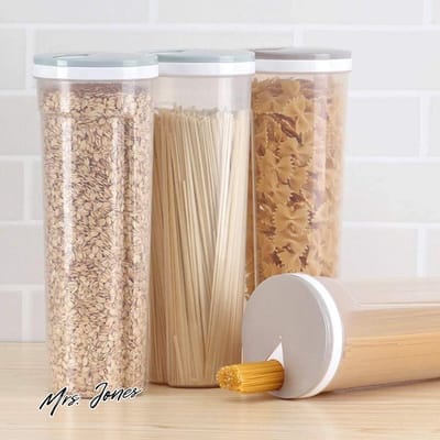 Mrs. Jones Opbergdoos voor spaghetti pasta en granen - snacks opslagcontainers - 105 x 287 cm (1 stuk willekeurige kleur) .