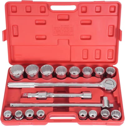 Dopsleutelset - Ratelset Koffer - Auto Reparatie - Ergonomische Ratel - 16 Delig - Zilver