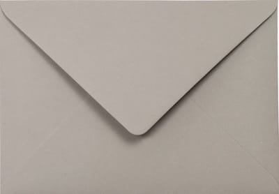 Ecologische grijze enveloppen A6 - 125 x 175 mm - 25 stuks - NK natgelijmde - 120 gram - Materica - Netuno