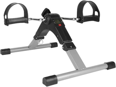 Mini Hometrainer - Pedaal Trainer - Actieve Revalidatie - Inklapbaar Display - 33 x 26 x 37 cm - Zwart Zilver