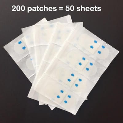 200 pièces Patchs Faciaux Sans Couture pour un Beige Clair Lisse Idéal pour le Double Menton et le Soin du Visage, Outils de Beauté pour Hommes et Femmes white