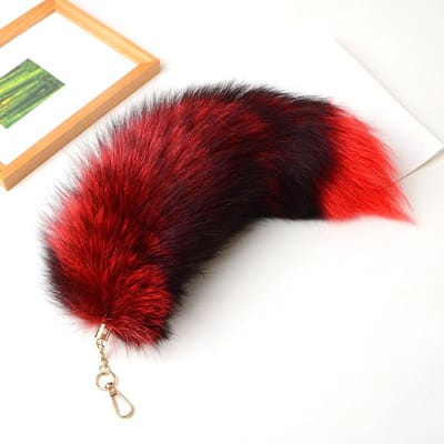 Schattige Pluche Vosstaart Sleutelhanger Mode Kunstbont Dierstaart Hanger Sleutelhanger Voor Vrouwen Mannen Tassen Sleutels Houder Sleutelhanger Bedeltje Sieraden black