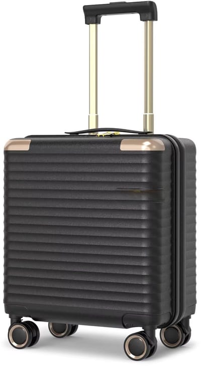 Handbagagekoffer – Voor korte reizen en zakenreizen – Lichtgewicht en duurzaam – Zwart, met TSA-slot (45,7 cm)