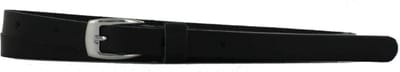 Smalle Leren Dames Riem | 1.5cm breed | Riemmaat: 85cm (totale lengte: 100cm) | 100% echt leer | Nikkelvrije gesp | Kleur: zwart
