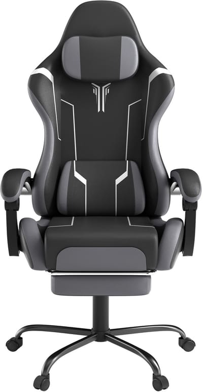 ACXIN Gaming Stoel Ergonomisch - Met Massage & Voetensteun - Zwart-Grijs-Wit