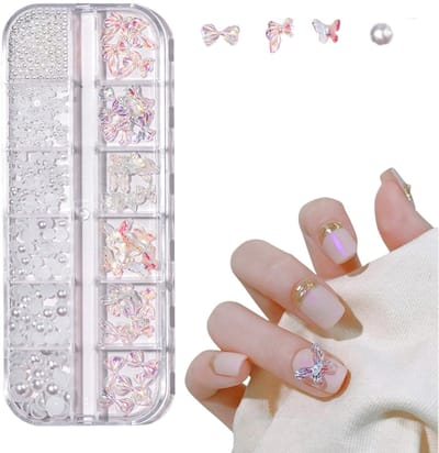 Dailygoods- Nagelsieraad Aurorakristal - 12/6 Vakken Mix - Nail Art Accessoires