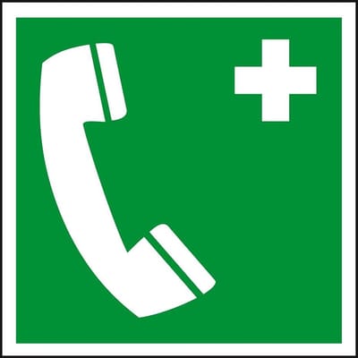 Noodtelefoon bord, kunststof, E004 300 x 300 mm