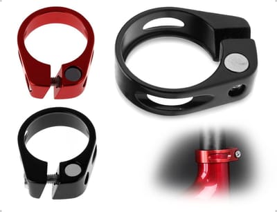 Fietszadelpenklem Set - Zadelbuisklemmen - Fietszadel Verstellen - Snelspanner Ontwerp - 318 mm - Zwart Rood