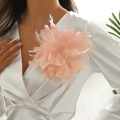 Luxe 20CM Kleurrijke Kunstveer Broche voor Dames Franse Retro Stijl Bruiloft Feest Banket Speld Sieraden Cadeau