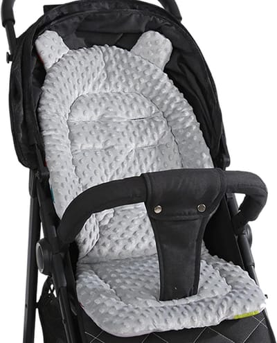 Kinderwagen Voering - Baby Zitje - Comfortabel Reizen - Omkeerbaar Ontwerp - 40x80cm - Grijs