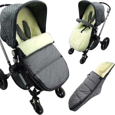 Wintervoetenzak - Kinderwagenzak Zitje - Baby Warm Houden - Afneembaar Bovenstuk - 95 x 46 cm - Grijs