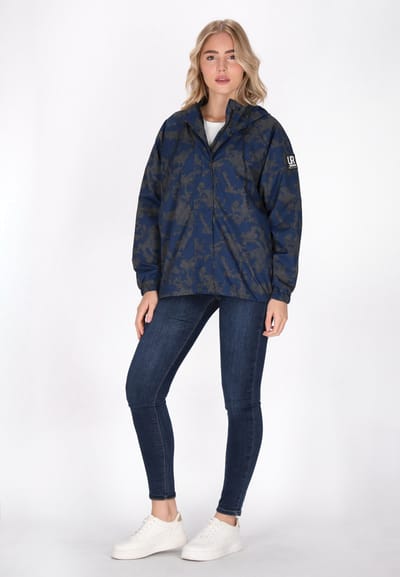 Schmuddelwedda Oversized anorak Dames Donkergrijze marinecamouflage