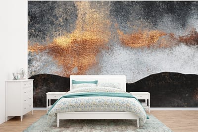 Behang - Fotobehang Abstract - Gold - Chic - Zwart - Grijs - Breedte 320 cm x hoogte 240 cm