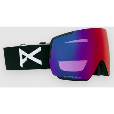 Anon M5+bonus Lens+mfi Face Mask Skibril Zwart Perceive Sunny Red/CAT3 Man,Vrouw