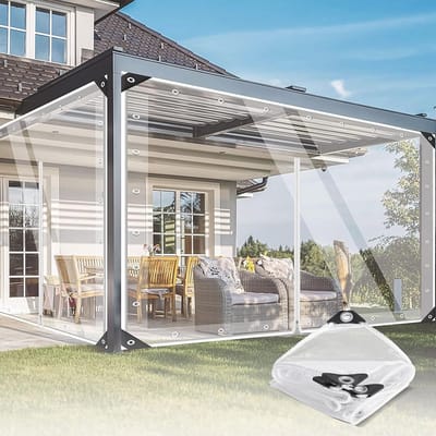 Waterdicht PVC Transparant Zeil met Dubbele Ritssluiting - Scheurvast, UV-bestendig, Voor Buiten