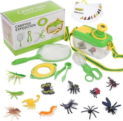 Ontdekkingsset Kinderen - Onderzoeksset Buiten - Natuur Verkennen - 17 Delig Inclusief Nepinsecten - 21.5 x 13.5 x 10.5 cm