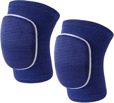 longziming -Sport Kniebeschermers – Ademend & Schokabsorberend Polyester Schuim, Ergonomisch Ontwerp, Blauw, Maten S