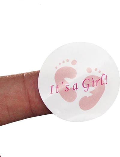 DW4Trading Stickervel It's A Girl Sluitstickers Ø 3 cm 100 Stuks