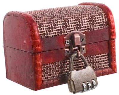 Allecto - Vintage Houten Schatkist - Antieke Mini Opbergdoos voor Sieraden - Met Slot - Perfect voor Bewaren van Souvenirs - Decoratief en Function...