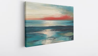 Saammp Canvas Schilderij - Landschap - turqoise - Abstract - 40x30 - Foto op canvas - Wanddecoratie - Muurdecoratie Woonkamer - Kantoor Decoratie