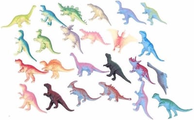 Pia Soft Toys Dinosaurus speelset - 12x stuks - Dino speelgoed - figuren in zakje