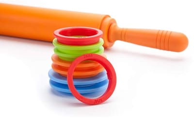 Dailygoods- Deegroller Verstelbaar - Antiaanbak Siliconen - 45cm - Inclusief 4 Ringen - Geschikt voor Pizza, Taart, Koekjes - Multi-gebruik - Bakgereedschap