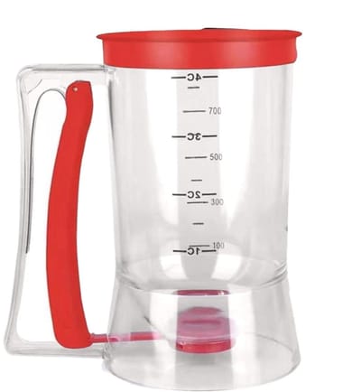 Pannenkoekenmixdispenser - Deegschenker - Nauwkeurig Bakken - Lekvrij Ontwerp - 900 ml - Rood